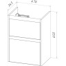 Тумба LEMARK COMBI 50 см под раковину, подвесная/напольная, 2 ящика, белый глянец LM03C50T
